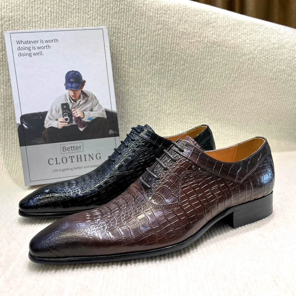 Men Formal Wear Dress - İtalyan Lüks erkek Sivri Burun Oxford