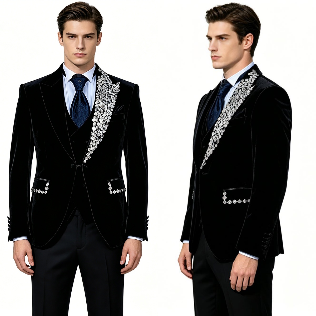 Men'S Formal Wear No Suit - Resmi Düğün Smokinleri Kadife 2 Parça