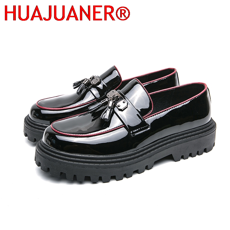 Patent Leather Oxford - Erkek Yüksek Kaliteli İngiliz Klasik Platform