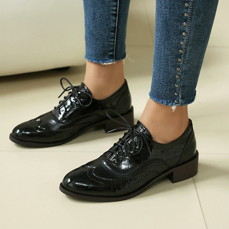 Kadın Taş Baskılı Brogue Oxfor - Patent Leather Oxford incelemesi ve fiyatı