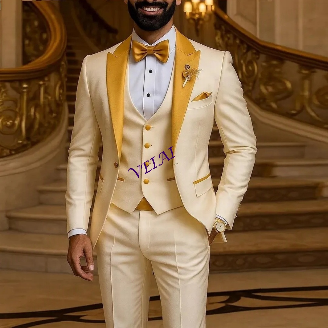 Özel Tasarım Altın Yaka Fildiş - Men Formal Wear Coat incelemesi ve fiyatı