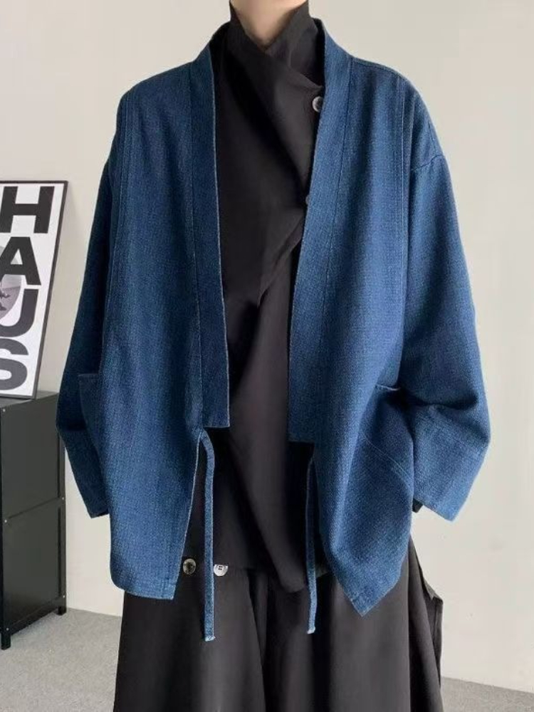 Vintage Japon Tarzı Denim Ceke - Men Formal Wear Coat incelemesi ve fiyatı