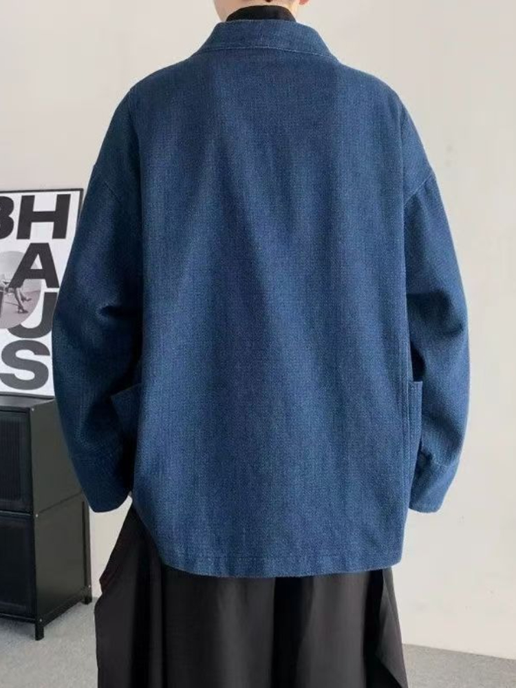 Vintage Japon Tarzı Denim Ceke - Men Formal Wear Coat incelemesi ve fiyatı