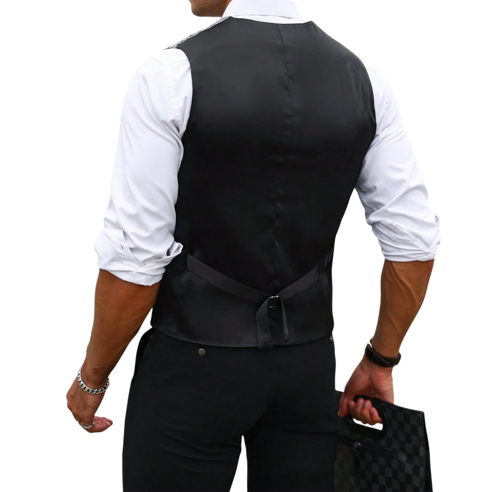 Erkekler Gri Ekose Takım Elbis - Men Formal Wear Vest incelemesi ve fiyatı
